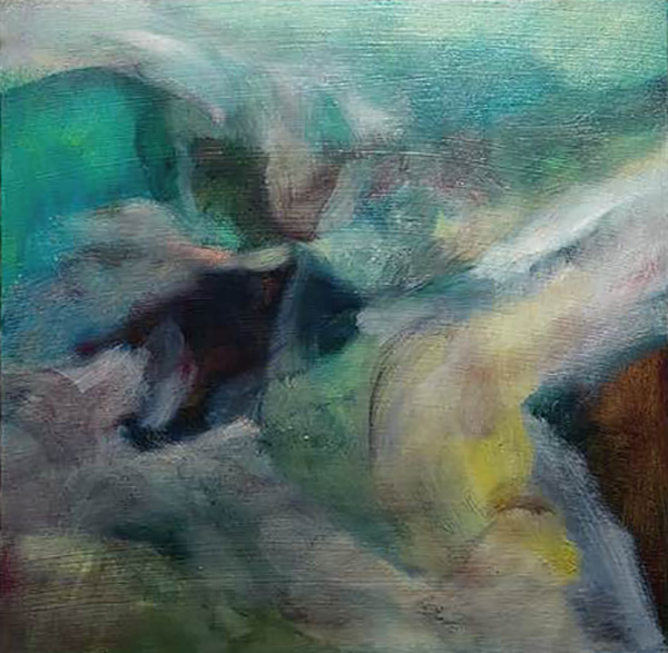 1.Permafrost I, 40x40cm, oil, pigments on canvas, 2023